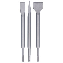 Masonry Concrete Drill Bit Set, SDS Max Shank Chisels for Rotary Hammer Drills, Scaling Flat Pointed Chisels with Non Slip Connection, Heavy Duty