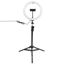Roterbar ringlampe med 360 graders universell telefonklemme, høydejusterbare stativ for YouTube TikTok livestreaming videosamtaler perfekt belysning