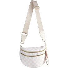 Geräumige karierte Nylon-Umhängetasche, Bauchtasche, karierte Handtaschen, Geldbörsen für Damen