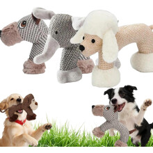 Leinen-Hundespielzeug, Leinen-Begleiter, interaktives Hundespielzeug zum Kauen, quietschende Kautiere für kleine bis mittelgroße Hunde