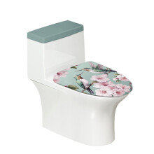 Protège-toilettes extensible à bord élastique avec motif colibri et fleur