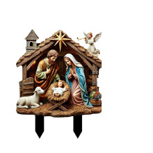 Décorations de Noël pour jardin, piquets de jardin, art acrylique, décoration extérieure pour plantes en pot, cour, jardin