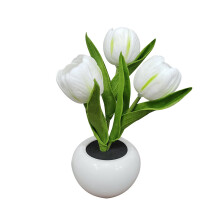 Lámpara de mesa LED con forma de tulipán para el hogar, sala de estar, bodas y decoración de fiestas – Compatible con enchufes estándar