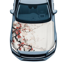 Plum Flower Car Hood Cover Removable Washable Hood Covers Car Hood Cover Protector Premium Sublimation Hood Wrap Blanket for Trucks, Car, SUV, or Van