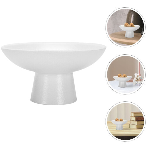 ETEREAUTY Ceramic Snack Plate, White, High-End Material, Perfect for Storage and Serving