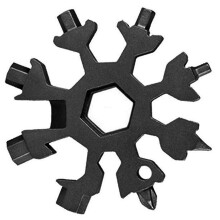 Cortador de cuerdas, fácil de transportar, herramientas multifunción, acero inoxidable, copo de nieve, 18 en 1, abridor de botellas,