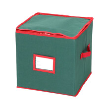 1 stk. oppbevaringsboks til julepynt, stoff, oppbevaring opptil standard julepyntholder, oppbevaringsbeholdere til jul