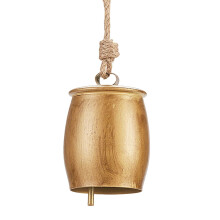 Mucca natalizia in ottone stile vintage, campanelli in metallo da appendere, decorazioni natalizie con corda.