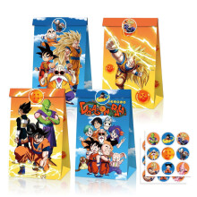 12 ks párty darčekových tašiek na cukríky pre Goku Anime narodeninové potreby dekorácia kraft papierová darčeková taška.