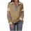 Langarmshirt für Damen, einfarbig, langärmelig, Rundhalsausschnitt, Pullover-Top, Khaki 1
