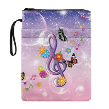 Schmetterlings-Notenbuch-Organizer-Tasche mit Reißverschluss, leichte Schutzhülle – kompatibel mit Bibliotheks-Notenbüchern