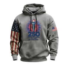American Flag Hoodie Long Sleeve 250th Anniversary 1776-2026