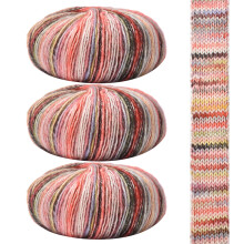 3 Roll Pack Colorful Cotton Yarn for Crochet Soft and Bulky Yarn for Knitting Crocheting Crafting Type 12