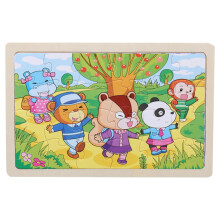 Dřevěné puzzle pro batolata 2, 3, 4, 5 let - Barevné dřevěné puzzle pro děti ve věku 2-5 let, tvary zvířat - Vzdělávací hračky pro