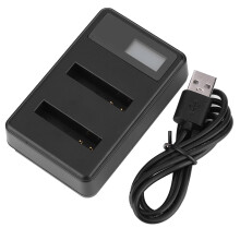 Multisikkerhetsbeskyttelse LCD-dobbel batterilader med høy kapasitet, erstatningsbatteri for Canon DSLR-kameraer uten minneeffekt, maksimal ytelse
