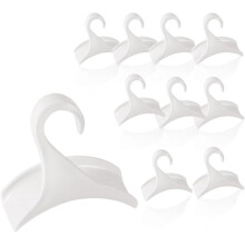 Lot de 10 crochets de suspension blancs en acrylique pour sacs à main, sacs à dos, écouteurs, casquettes ; système de rangement peu encombrant.