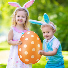 Inflatable Easter Eggs 23.6 in, Weatherproof Giant Yard Decor, Colorful Egg Hunt Toy – Compatible with Easter Party Supplies