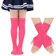 Kids Soccer Socks and Gloves Set Cotton Knee-High Tube