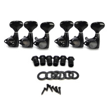 6Pieces Guitar Headstock Pegs Metal Guitar Head Knobs Metal Texture Locking Tuners for Optimal Sound Enhancement