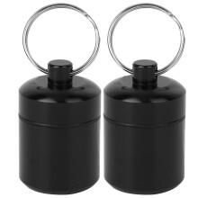 Portable Travel Medication Organizers, Aircraft Aluminum Waterproof Pill Containers with Hanging Ring for Quick Access, Black Sealed Ring Maintains