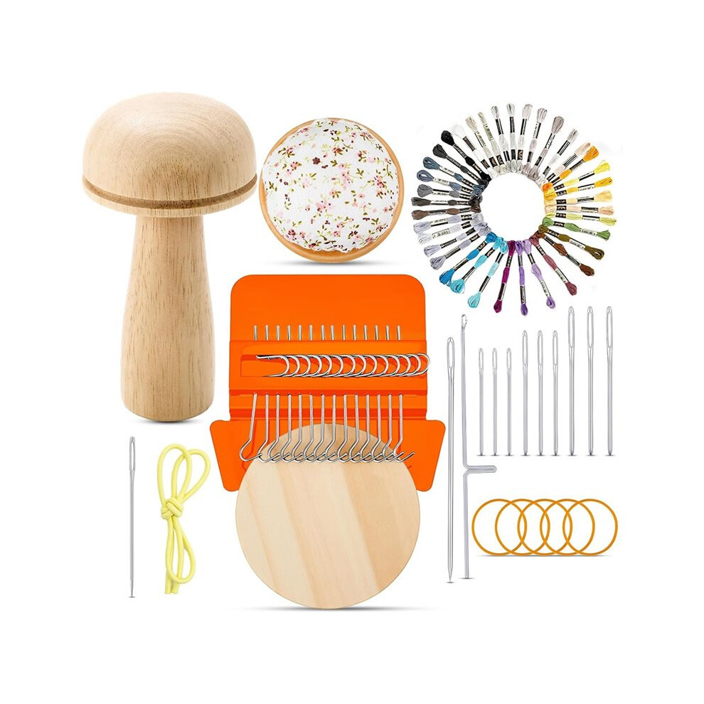 Darning Mushroom For Socks 14 Hooks Small Speedweve Style Weaving Darning Loom With 9 Pcs Large Eye Needles 6032742725242