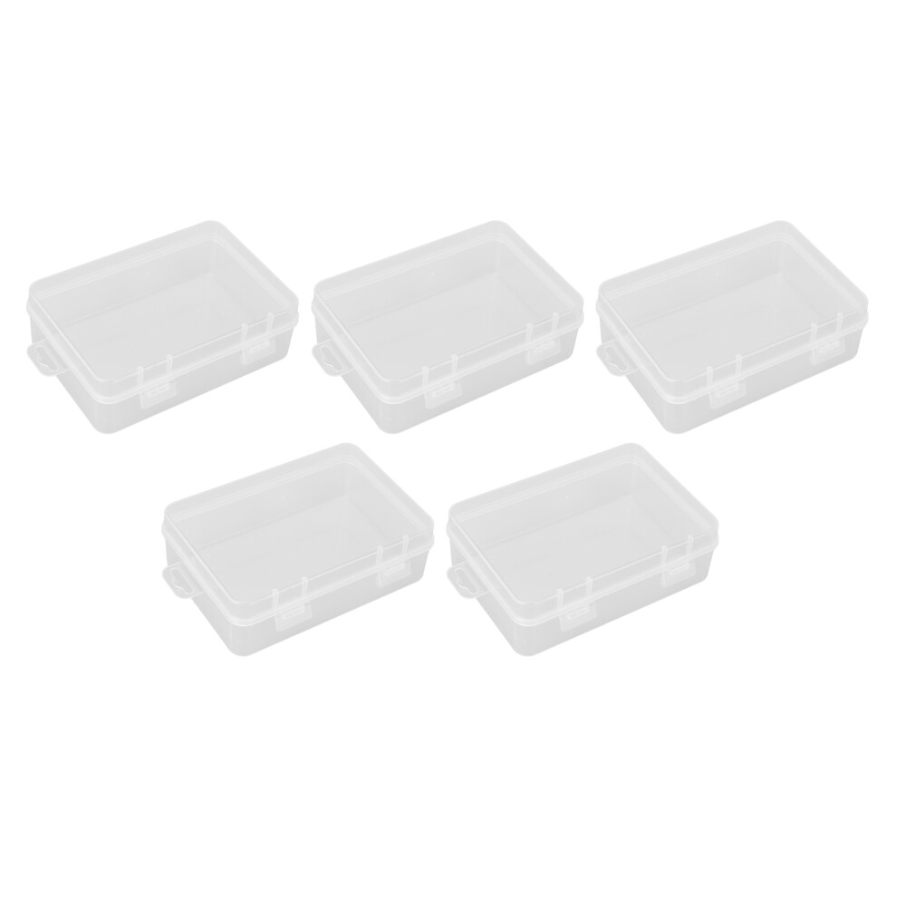 5Pcs Clear Rectangular Storage Boxes 12.5x8.5x4.4cm