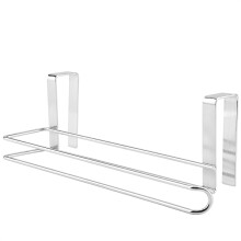 Easy To Install Stainless Steel Paper Towel Holder Kitchen Roll Paper Rack Under Cabinet Over Door Design No Drill Mounting Waterproof Rust Resistant