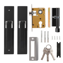 Security Door Lock Set With Key Bedroom Door Handle Lock Reinforced Panel Multilayer Plating Scratch Resistant Matte Finish Durable Handle Modern