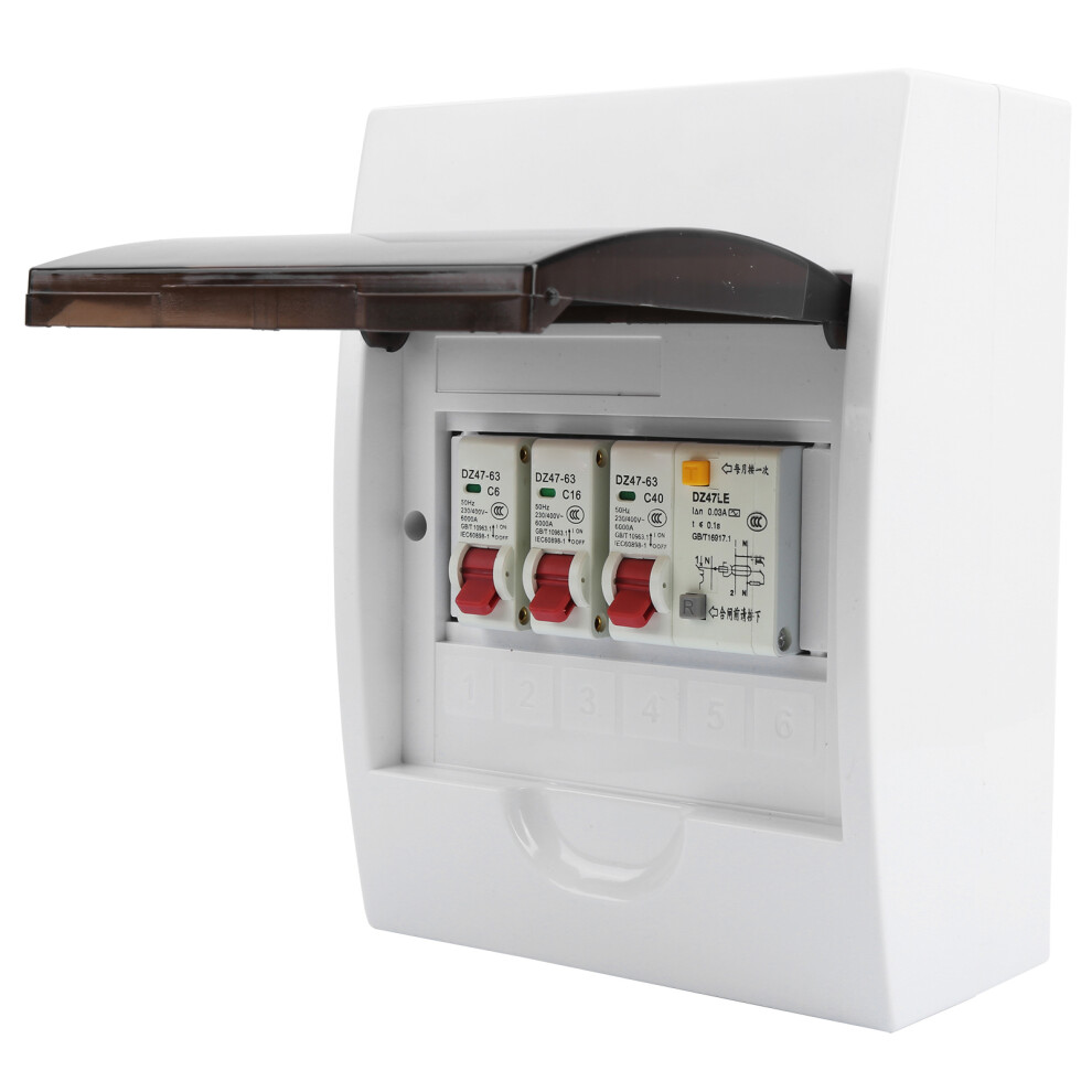 Moisture Proof Power Distribution Box With Transparent Cover Circuit Breaker Protector Flame Retardant Durable Plastic Construction Easy To Install 9448483283052