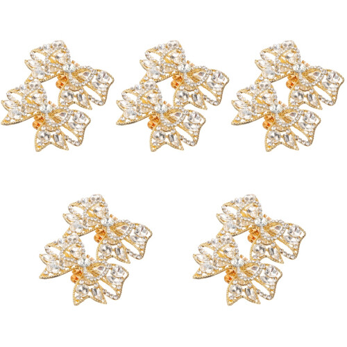 5Paires Boucles Et Clips Dorés En Pour Chaussures 2
