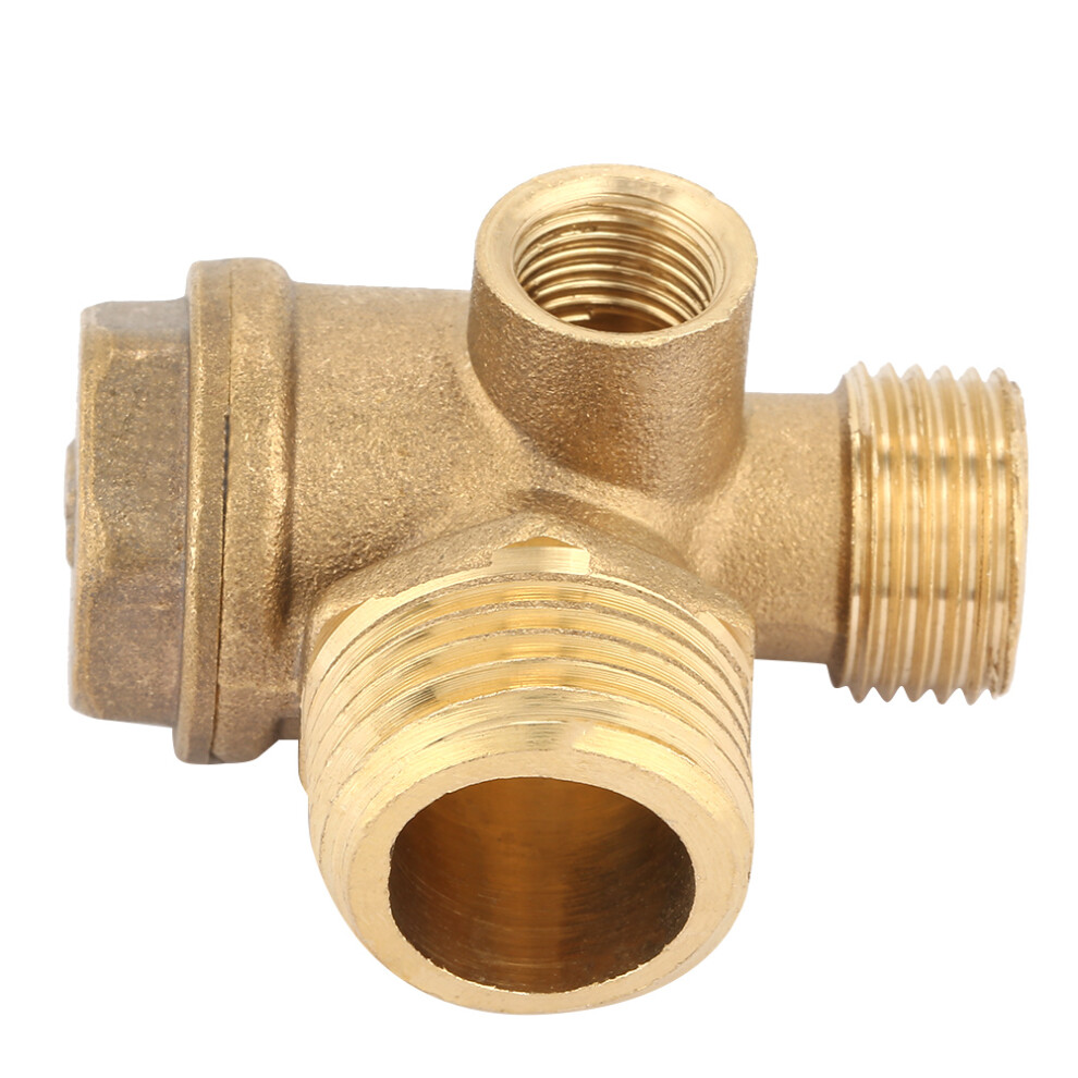 Brass Male Threaded Air Compressor Check Valve3port Non Return Spare Parts High Compressive Strength Corrosion Resistance Tool Free Installation 9448483188852