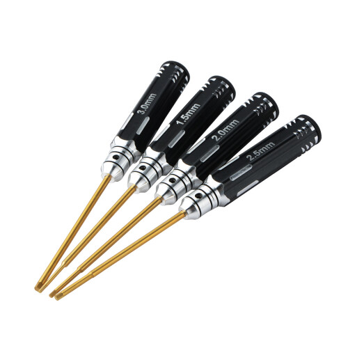 Magnetic Characteristics Hex Driver Set Allen Screwdriver Tools Durable Sturdy Titanium Nitride Coating Replaceable Bit Light Weight Alloy Handle