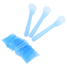 100 Stück Kunststoff-Cosmetic-Spatel für Gesichtsmasken & Haarentfernungscreme, 12,6 cm, Blau