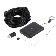Kompaktes HD-Endoskop mit 6 LEDs und drahtloser Übertragung, robuste, halbstarre Sonde für Sanitär-, Kfz- und Hausinspektionen.