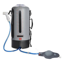 Sac de douche portable de 3 gallons/12 litres avec pompe de pression et pommeau de douche pour ext??rieur.