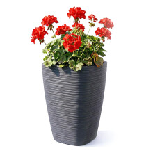 GEEZY Flower Pot with Insert 28.9cm Modern Garden Planter Dark Grey Plant Pots Home