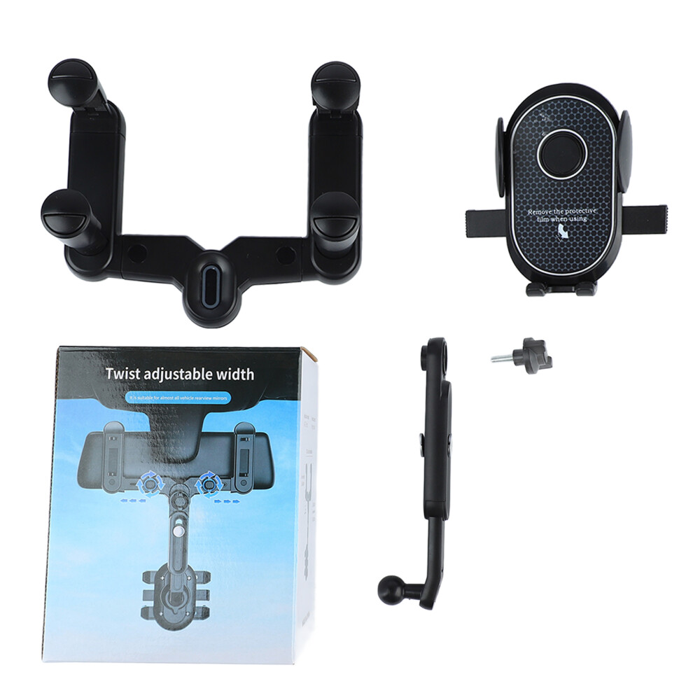 360 Rotation Car Rearview Mirror Phone Holder Abs Pu 27X15x10cm 8241389402678