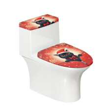 Ensemble de housse de siège de toilette ajustable en polyester, housse de toilette extensible réutilisable pour salles de bains modernes