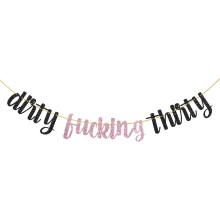 „Dirty Thirty“-Banner – Lustiges Schild für die 30. Geburtstagsparty, „Cheers to 30 Years“, Wimpelgirlande & Foto-Requisiten für Frauen