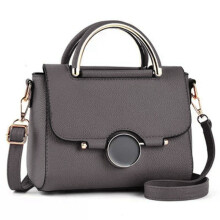 Vintage-stil damehåndtaske i vegansk læder med justerbar rem og aftagelig clutch, multi-pung til både afslappet og formel brug