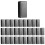 Plastic Rectangle Blanking End Tube Caps Inserts 25x50mm 30pcs Black 2