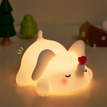 Squishy Bunny Night Light – Cute LED Rabbit Lamp, Dimmable & Rechargeable, Touch-Controlled, Nursery/Dorm Decor, Compatible with Easter Themes