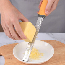 Lemon Zester, Stainless Steel Kitchen Cheese Grater, Plastic Cover Ergonomic Soft Green Handle