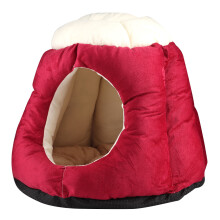 Warm Pet House Hooded Pet Bed For Small Dogs And Cats Soft Plush Pet Nest With Semi Enclosed Structure Non Slip Bottom Design Ideal Pet Teepee Yurt