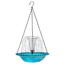 Solar Power Bird Bathing Station Water Fountain for Garden Balcony Bird Enthusiasts Bird Feeders Bath Stand with Dish