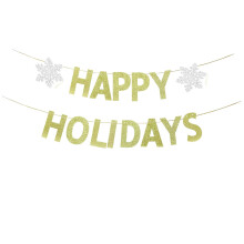 Banner „Frohe Feiertage“ – Tolle Dekoration für die Feiertage/Weihnachtsbanner/Feiertags-/Neujahrsparty-Banner-Wimpelkette.
