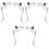 3Paires Leviers Argent Aluminium Accessoires 3