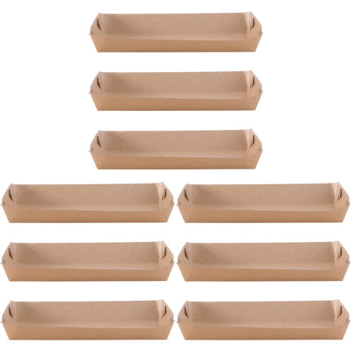 150Pièces Boîte À Snacks Kraft Beige Bateau Jetable Pour Festivals 1