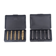 Portable Tool Set Including Damaged Screw Extractor Drill Bit Tools Stripped Bolt Remover With Hardened Material And Dual Head Design For Quick