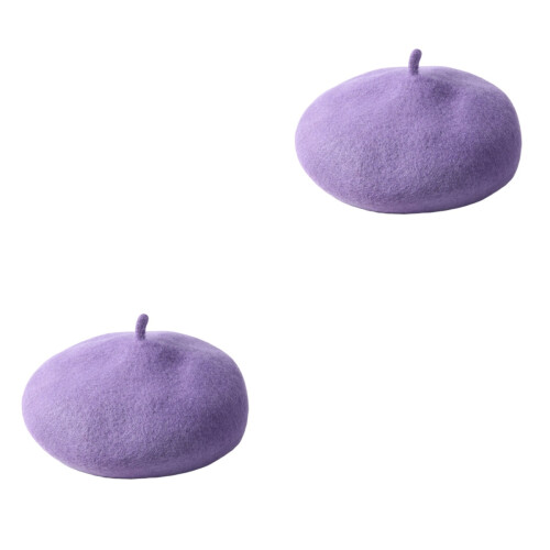 2Pièces Violet Laine Mélangée Confortable Automne Hiver 2